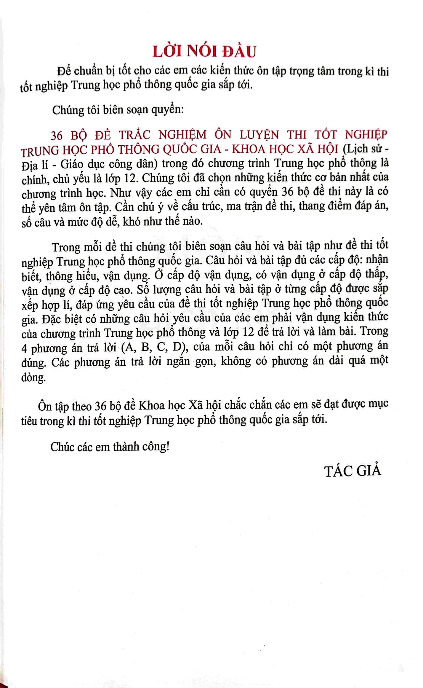 36 bộ đề trắc nghiệm ôn luyện thi thpt quốc gia 2022 - khoa học xã hội (lịch sử - địa lí - giáo dục công dân) - Ảnh 3
