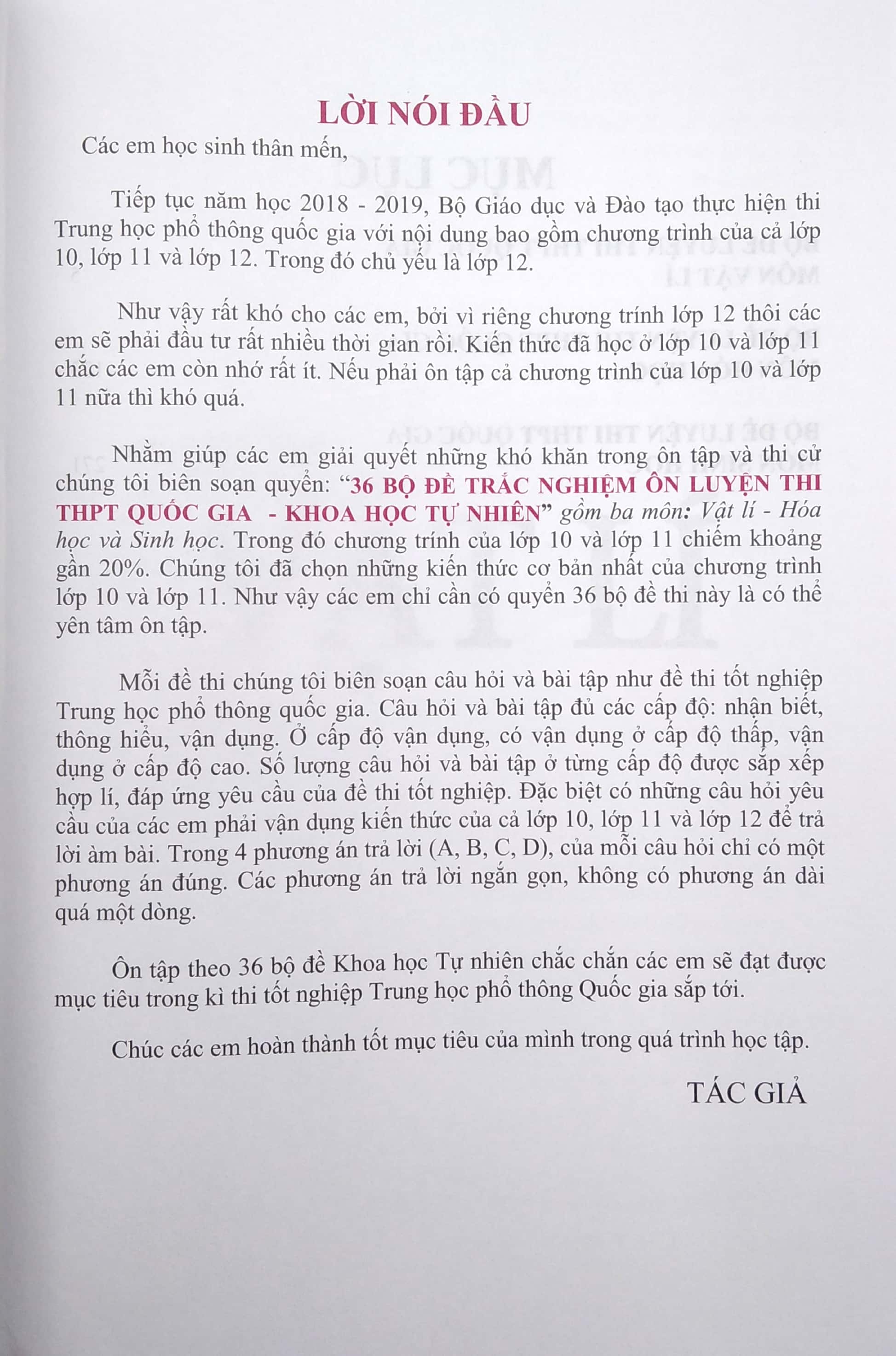 36 bộ đề trắc nghiệm - ôn thi thpt quốc gia 2022: vật lí - hóa học - sinh học - Ảnh 4