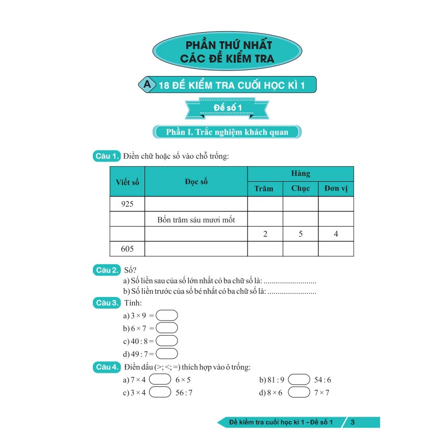36 đề ôn luyện toán 3 - Ảnh 5