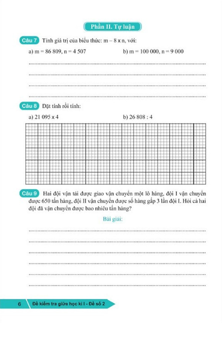 36 đề ôn luyện toán 4 (biên soạn theo chương trình giáo dục phổ thông mới) - Ảnh 5