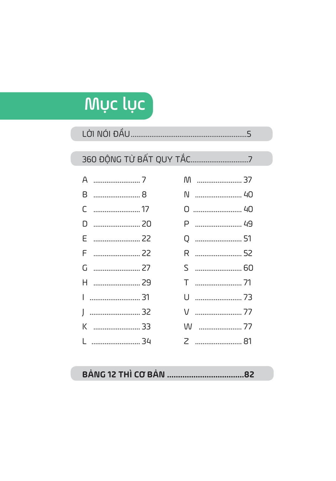 360 động từ bất quy tắc và 12 thì cơ bản trong tiếng anh (tái bản) - Ảnh 4