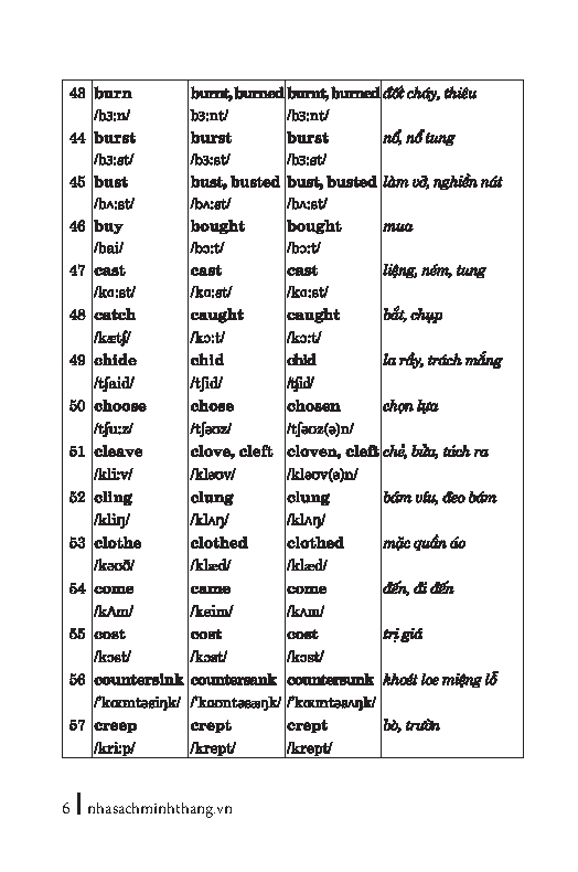 360 động từ bất quy tắc và cách dùng các thì tiếng anh (tái bản 2023) - Ảnh 6