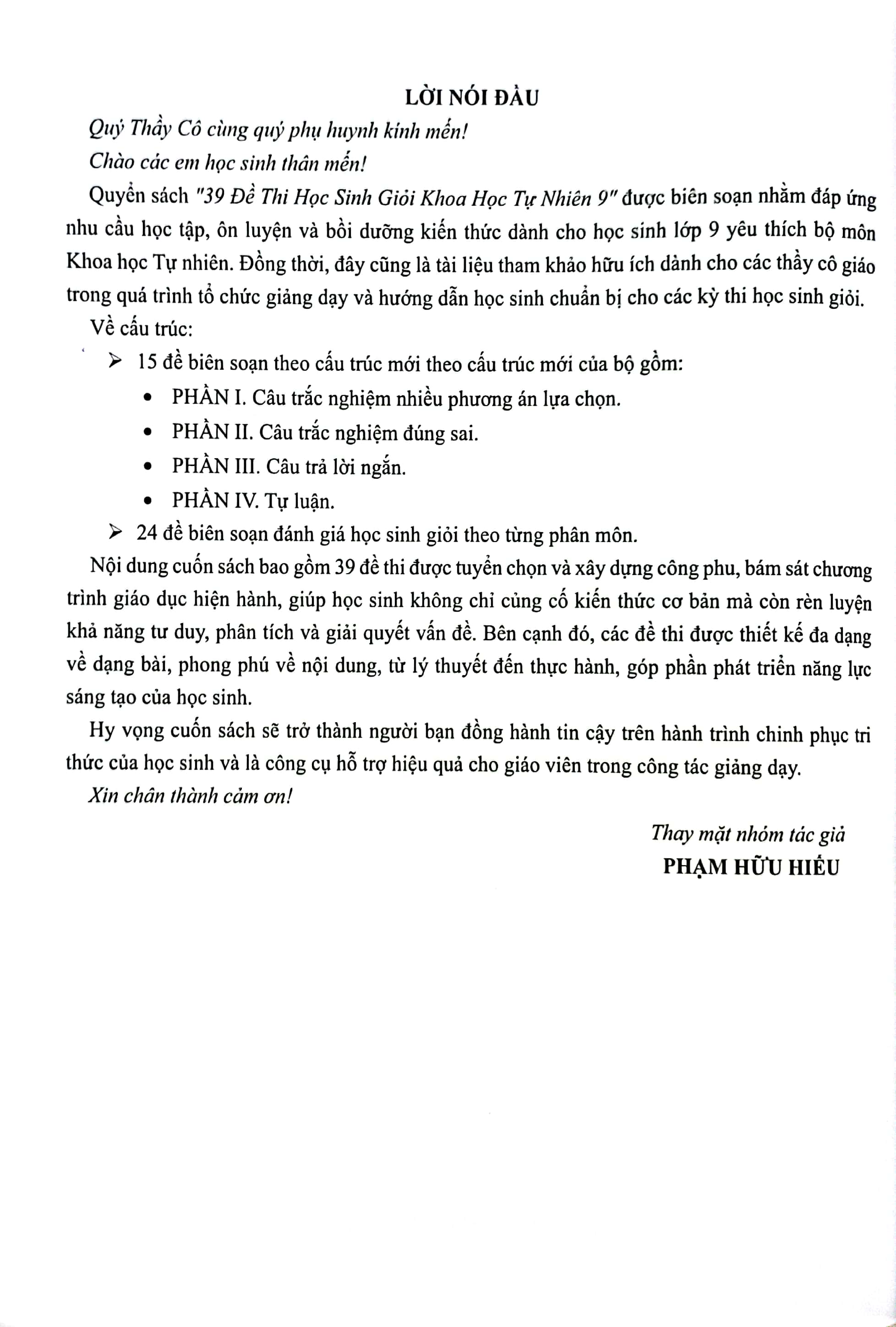 39 đề thi học sinh giỏi khoa học tự nhiên lớp 9 (biên soạn theo cấu trúc mới - dùng chung cho các bộ sgk hiện hành) - Ảnh 3