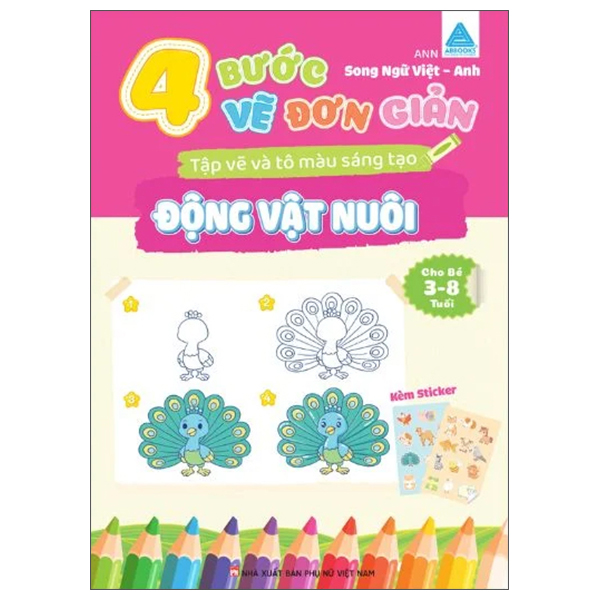 4 Bước Vẽ Đơn Giản - Tập Vẽ Và Tô Màu Sáng Tạo - Động Vật Hoang Dã - Ảnh 11