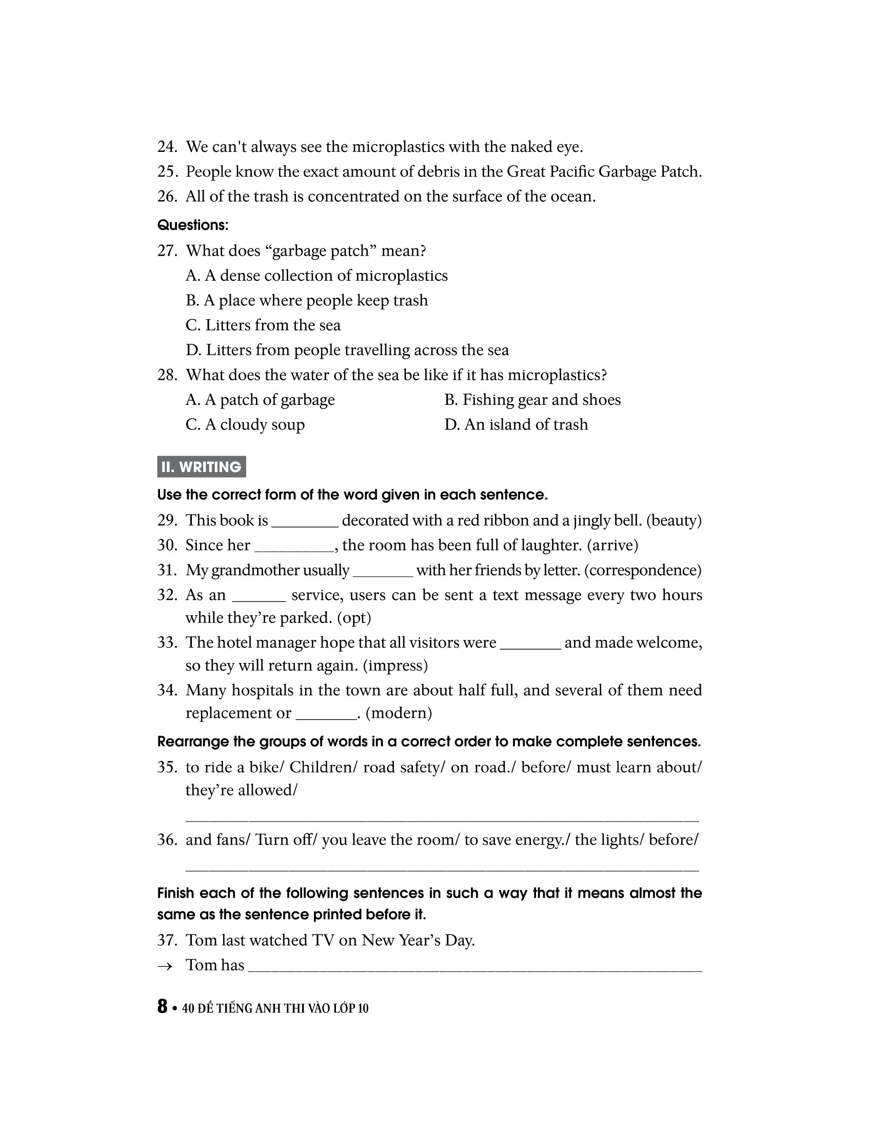 40 đề tiếng anh thi vào lớp 10 - Ảnh 13