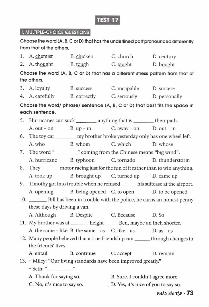 40 đề tiếng anh thi vào lớp 10 - Ảnh 6