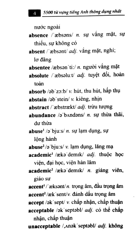 5.500 từ vựng tiếng anh thông dụng nhất (tái bản 2024) - Ảnh 4