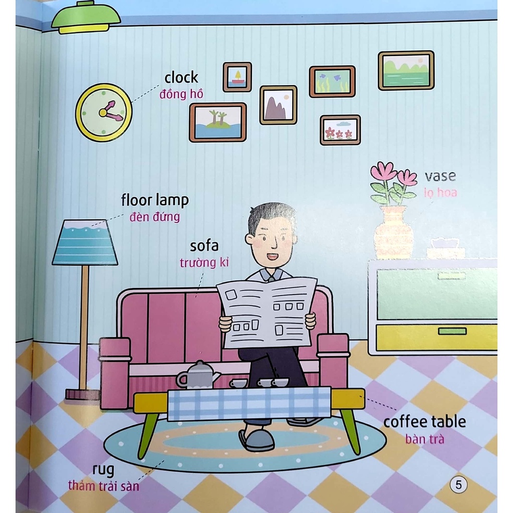 5 phút mỗi ngày - bộ sách tiếng anh đầu tiên cha mẹ dạy bé - cuộc sống thường ngày (tái bản) - Ảnh 5