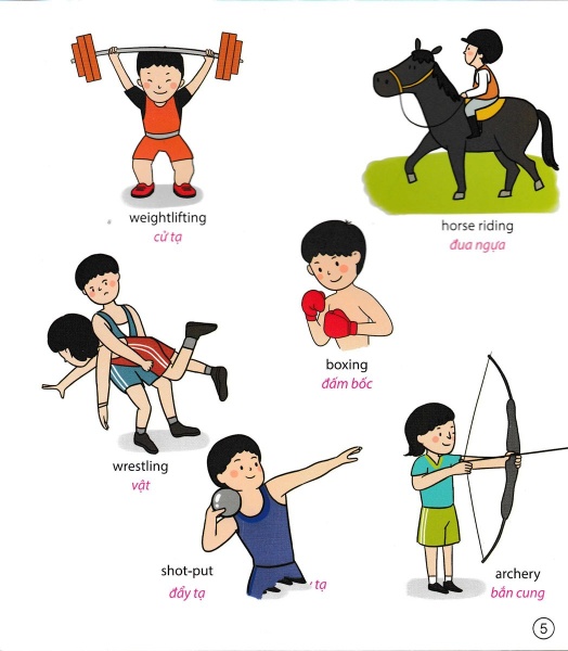 5 phút mỗi ngày - bộ sách tiếng anh đầu tiên cha mẹ dạy bé - thể thao (tái bản 2022) - Ảnh 5