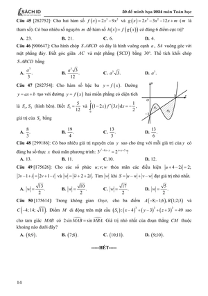 50 đề minh họa 2024 - môn toán học - Ảnh 15
