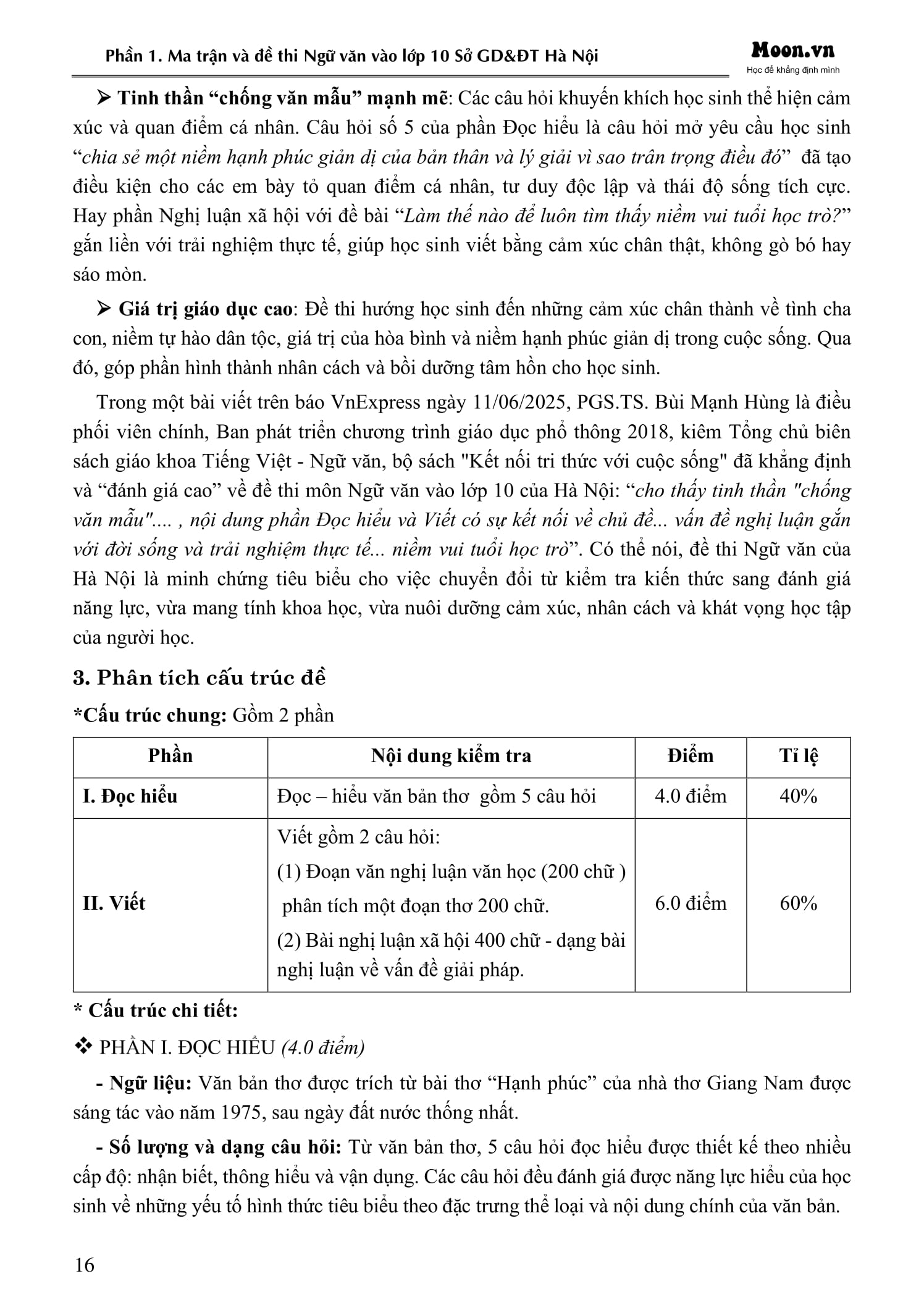 50 Đề Minh Họa Thi Vào 10 - Môn Ngữ Văn (Theo Cấu Trúc Đề Của Sở Giáo Dục Và Đào Tạo Hà Nội) - Ảnh 12
