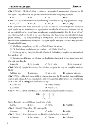 50 đề minh họa tốt nghiệp thpt 2025 - môn hóa học - Ảnh 9