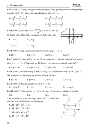 50 đề minh họa tốt nghiệp thpt 2025 - môn toán - Ảnh 10