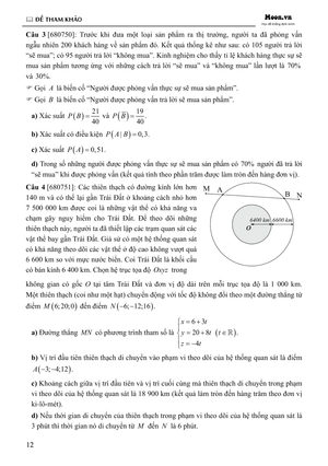 50 đề minh họa tốt nghiệp thpt 2025 - môn toán - Ảnh 12