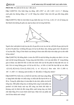 50 đề minh họa tốt nghiệp thpt 2025 - môn toán - Ảnh 13