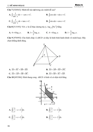 50 đề minh họa tốt nghiệp thpt 2025 - môn toán - Ảnh 16