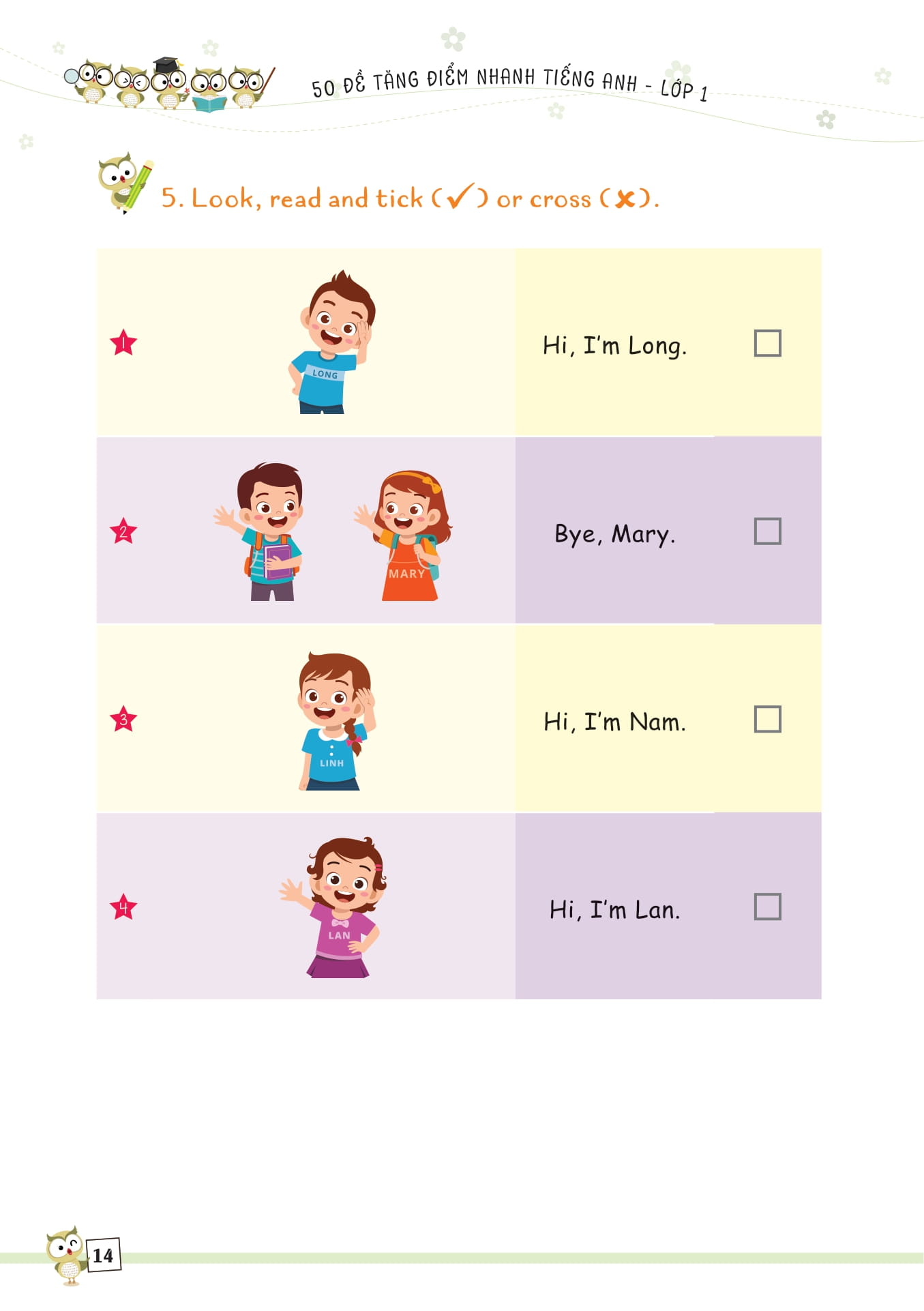 50 đề tăng điểm nhanh tiếng anh lớp 1 - Ảnh 13