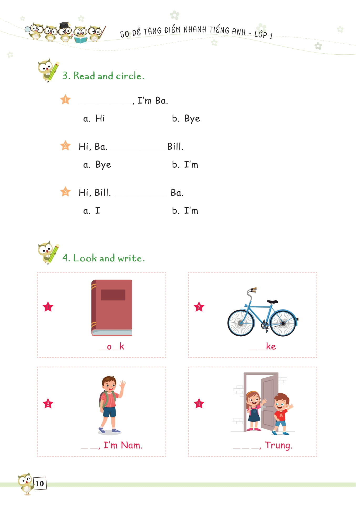 50 đề tăng điểm nhanh tiếng anh lớp 1 - Ảnh 9