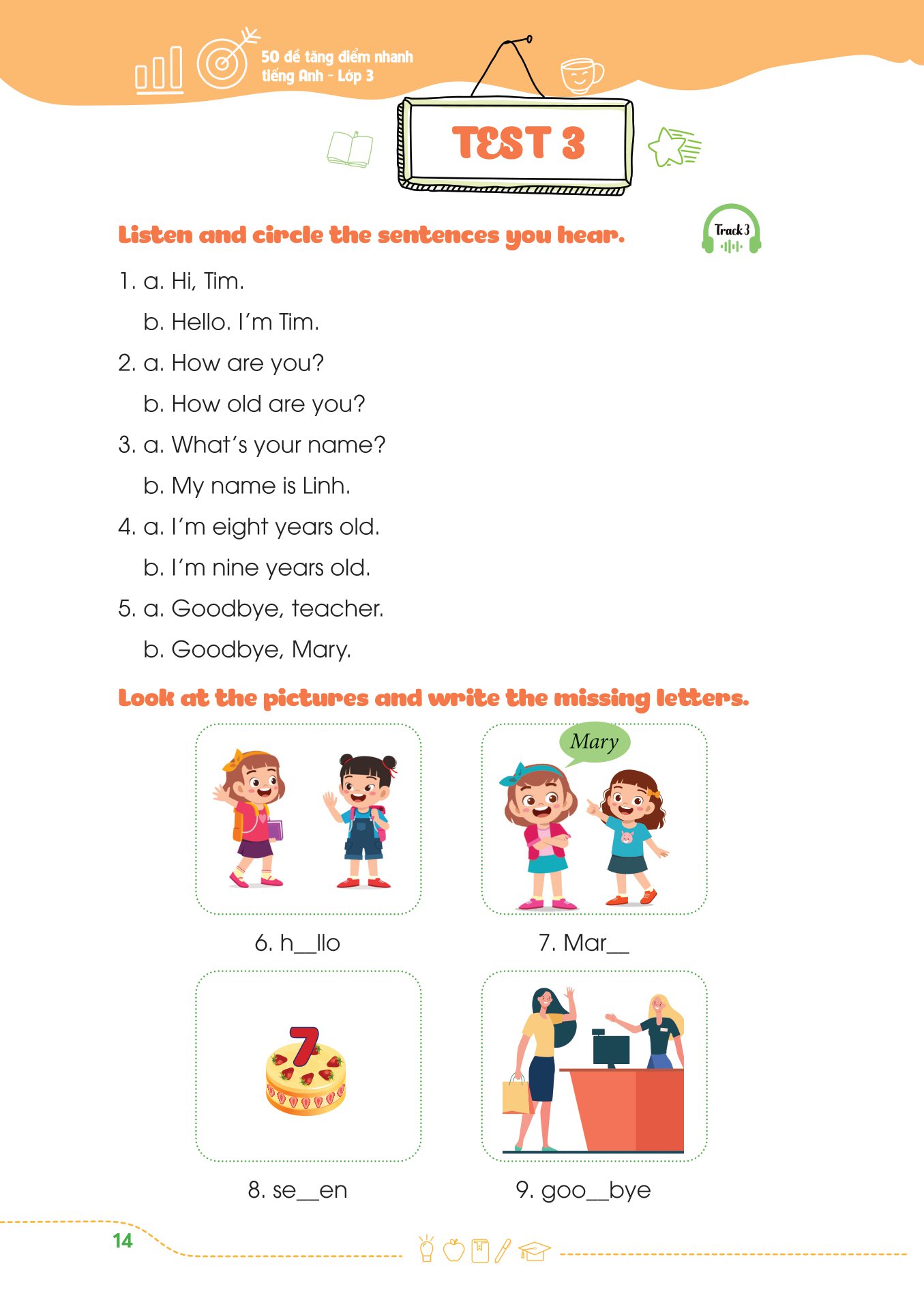 50 đề tăng điểm nhanh tiếng anh - lớp 3 - học nhẹ nhàng - dễ dàng điểm cao - Ảnh 13