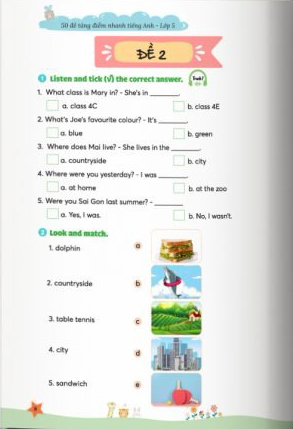 50 đề tăng điểm nhanh tiếng anh - lớp 5 - Ảnh 5