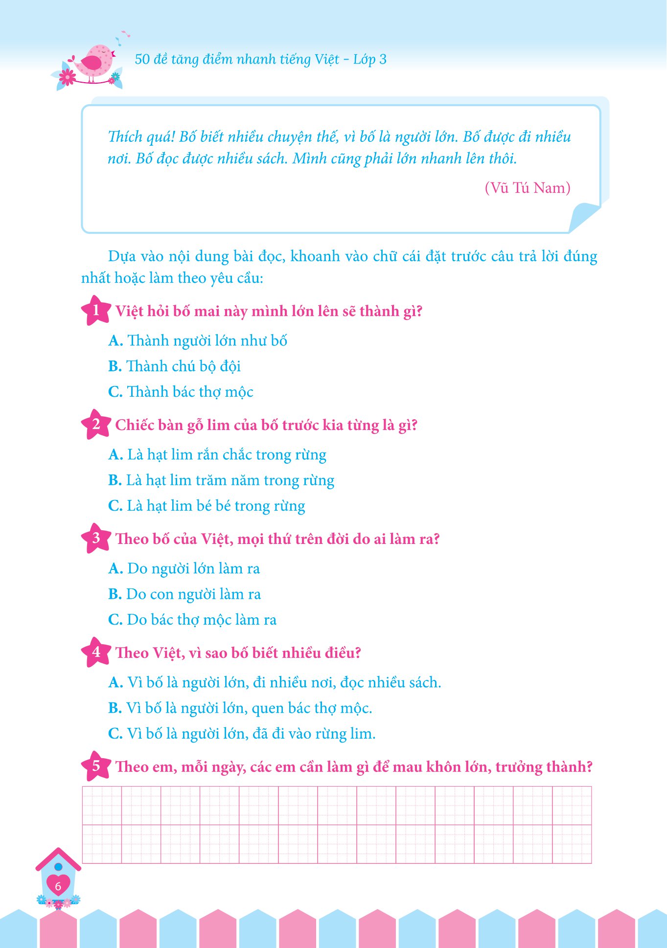 50 đề tăng điểm nhanh tiếng việt - lớp 3 - học nhẹ nhàng - dễ dàng điểm cao - Ảnh 7