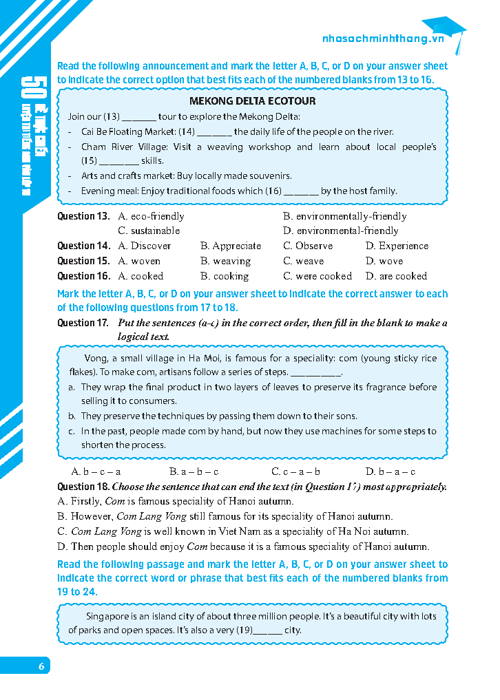 50 đề thực chiến luyện thi tiếng anh vào lớp 10 (có đáp án) - Ảnh 6