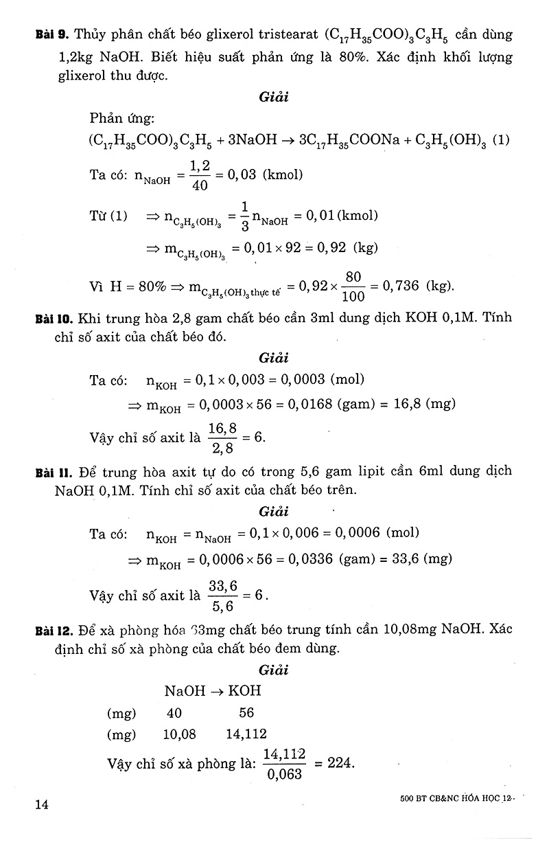 500 bài tập cơ bản và nâng cao hóa học 12 - Ảnh 12