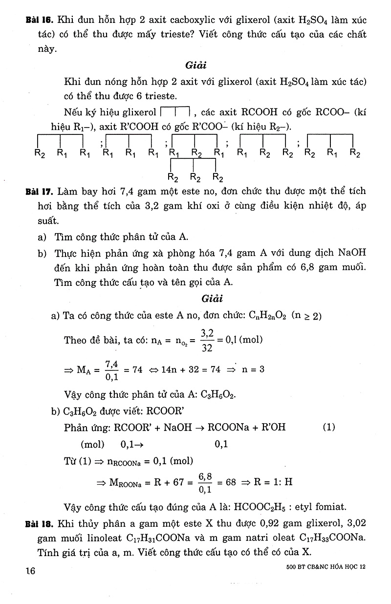 500 bài tập cơ bản và nâng cao hóa học 12 - Ảnh 14