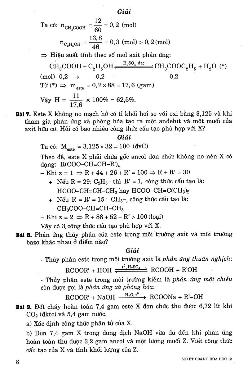 500 bài tập cơ bản và nâng cao hóa học 12 - Ảnh 6