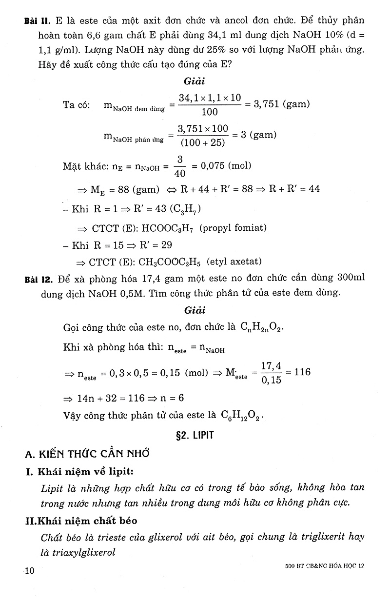 500 bài tập cơ bản và nâng cao hóa học 12 - Ảnh 8