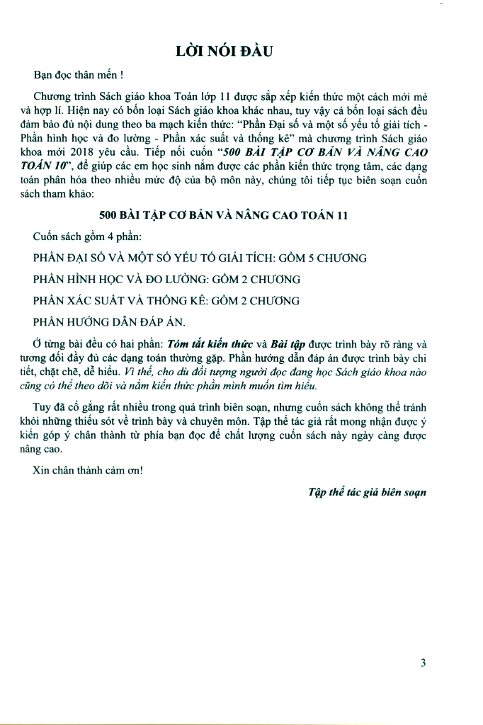 500 bài tập cơ bản và nâng cao toán 11 - Ảnh 3