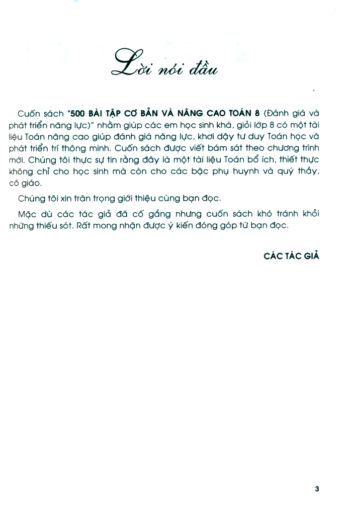 500 bài tập cơ bản và nâng cao toán 8 - Ảnh 3