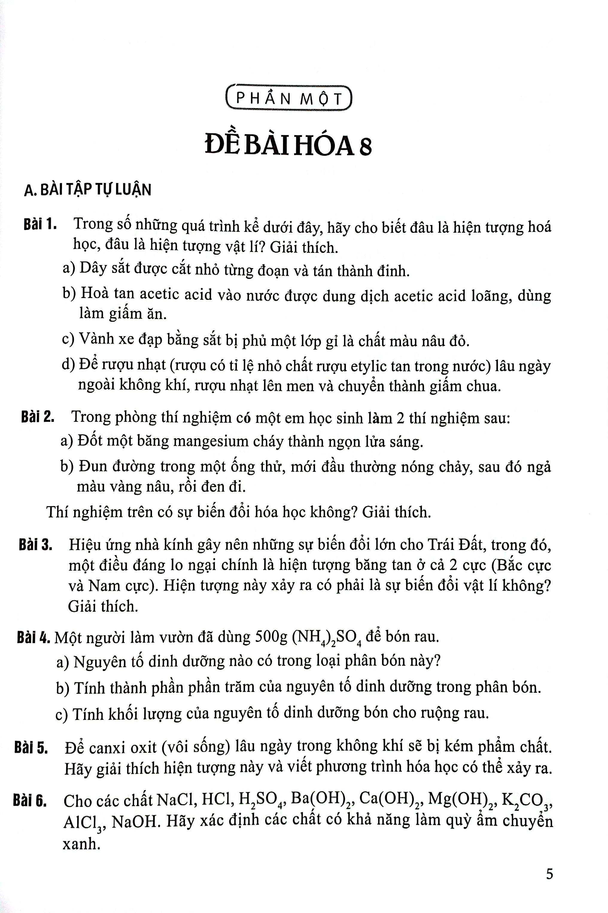 500 Bai Tap Hoa Hoc Trung Hoc Co So (Dung Cho Cac Bo SGK Hien Hanh) - Ảnh 5