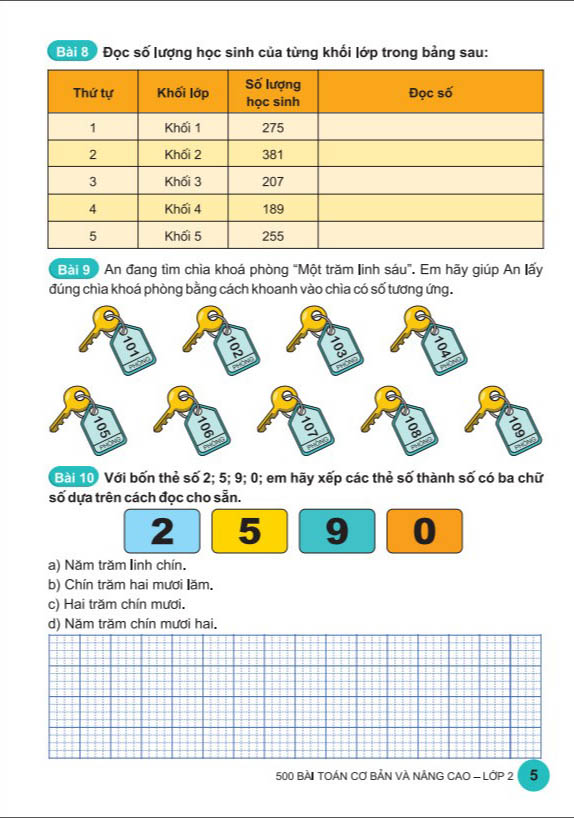 500 bài toán cơ bản và nâng cao lớp 2 - Ảnh 3
