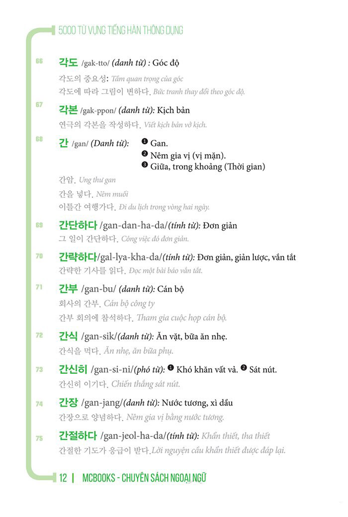5000 từ vựng tiếng hàn thông dụng (tái bản 2020) - Ảnh 10