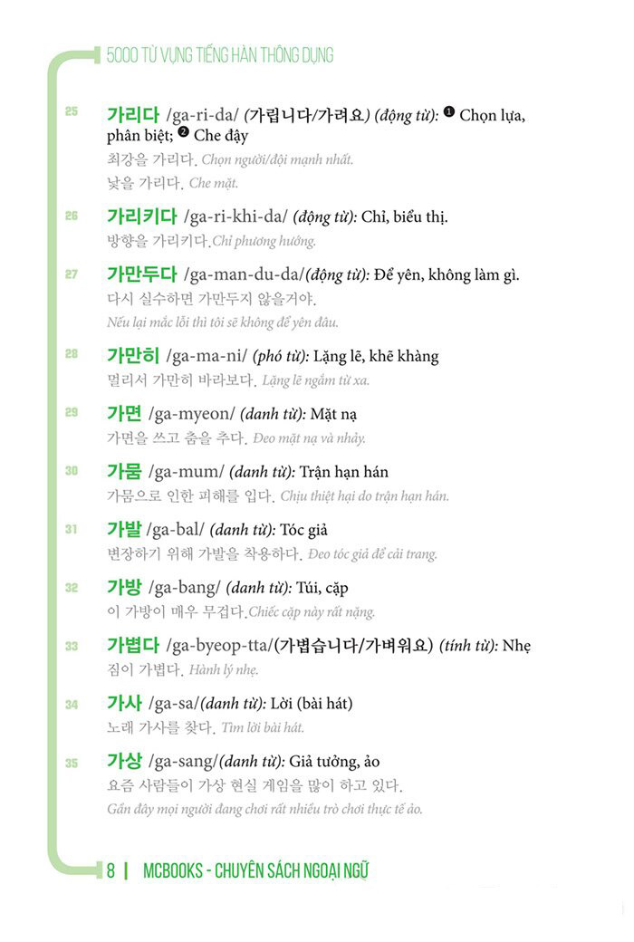 5000 từ vựng tiếng hàn thông dụng (tái bản 2020) - Ảnh 6