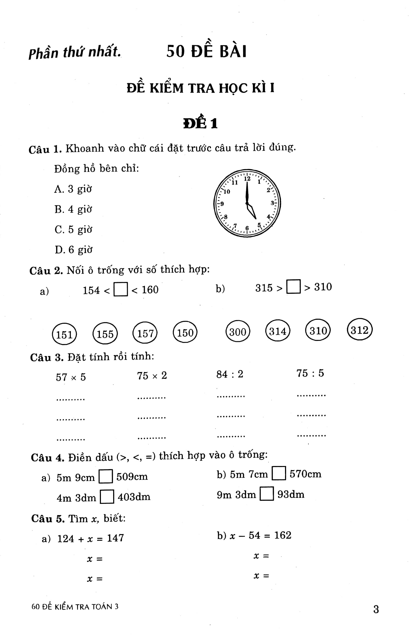 60 đề kiểm tra toán 3 (biên soạn theo chương trình giáo dục phổ thông mới) (tái bản 2023) - Ảnh 4