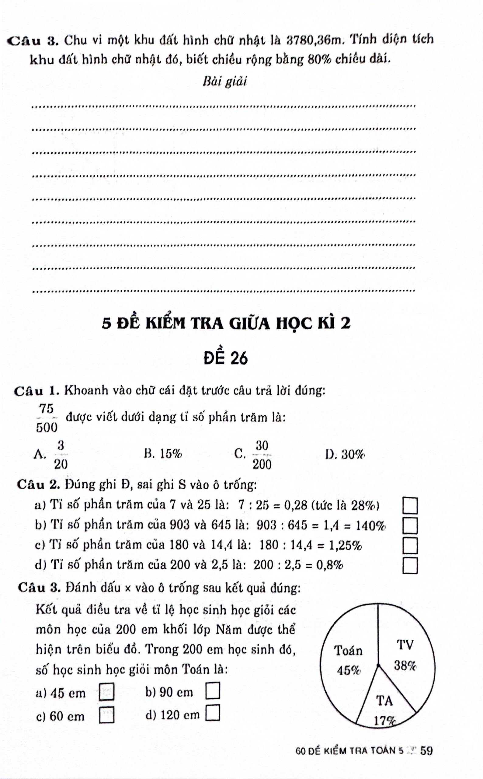 60 đề kiểm tra toán 5 (theo chương trình gdpt mới) - Ảnh 7