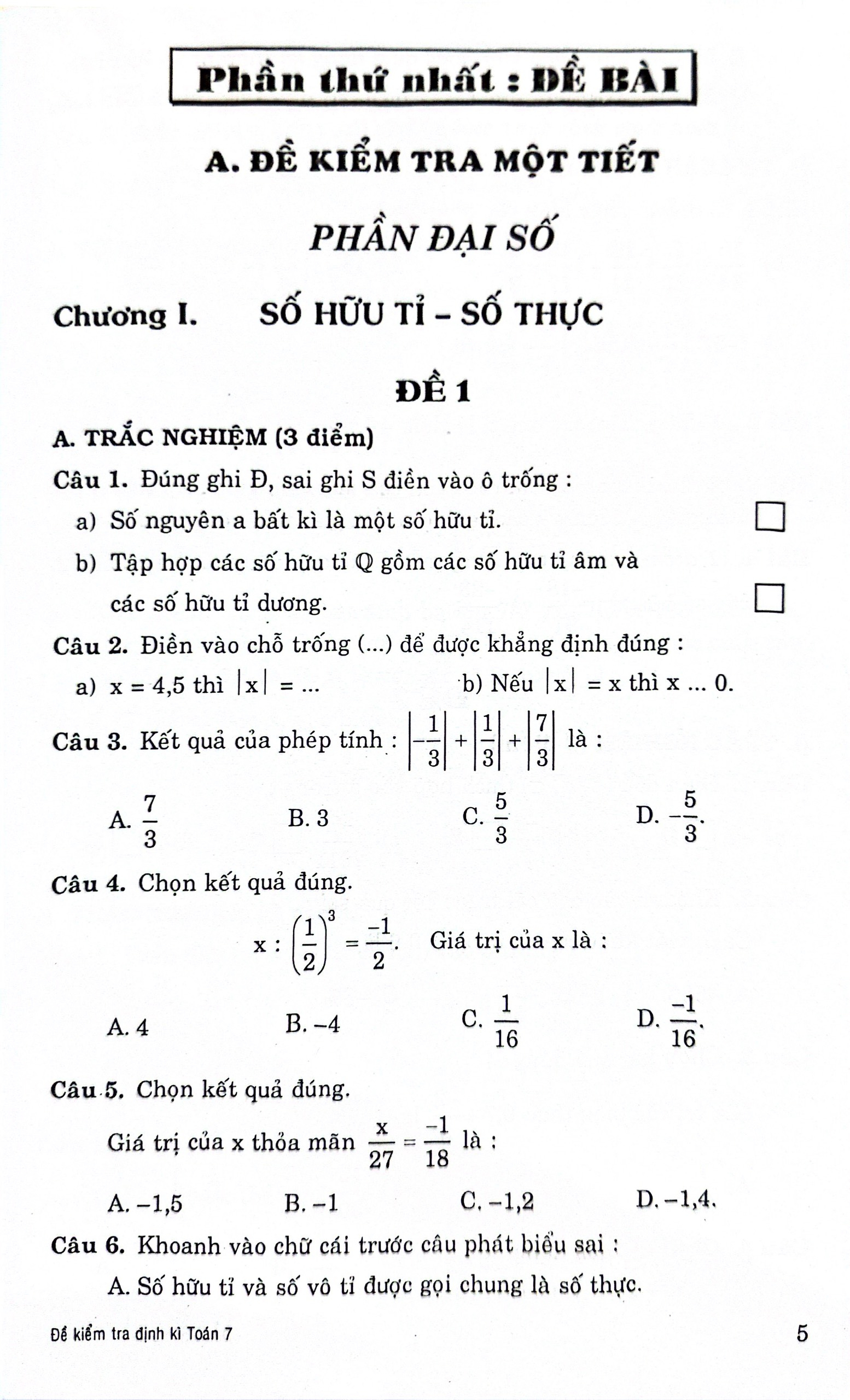 60 đề kiểm tra toán 7 (theo chương trình gdpt mới) - Ảnh 6