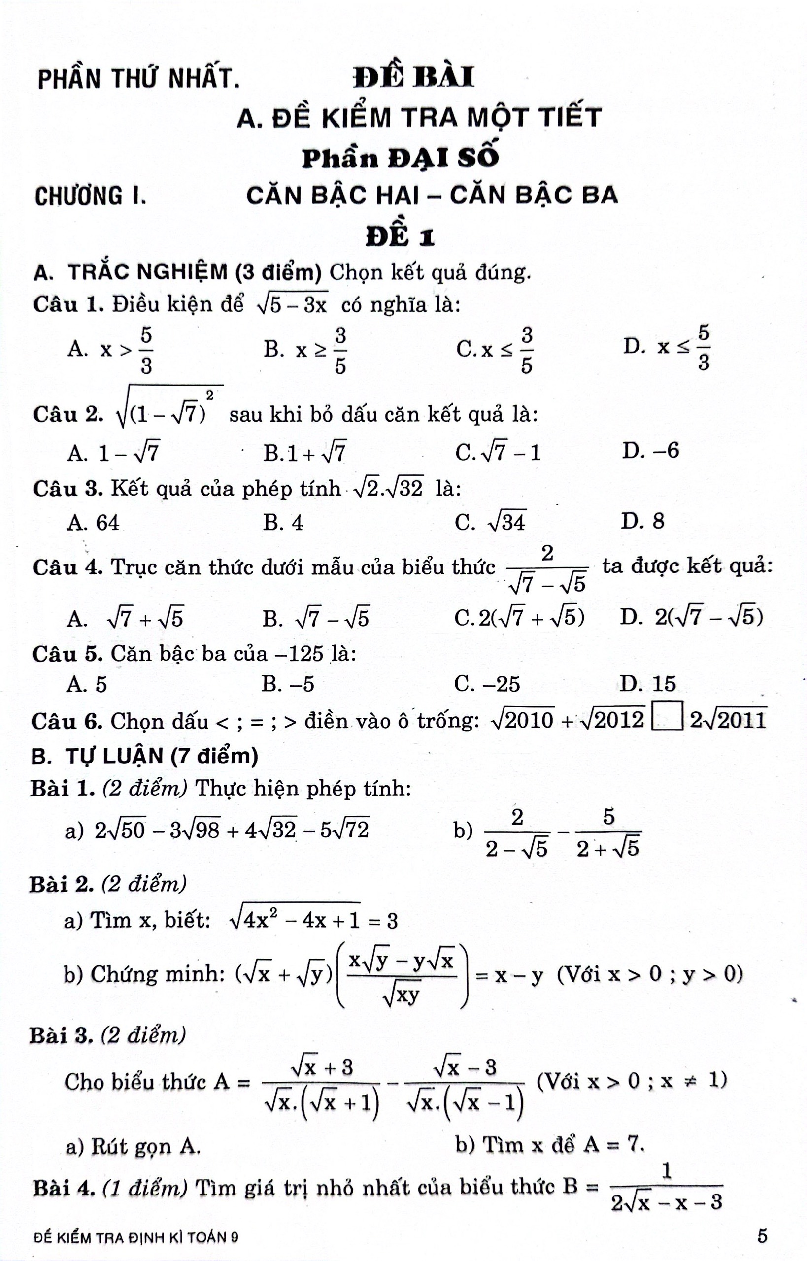 60 đề kiểm tra toán 9 (theo chương trình gdpt mới) - Ảnh 6