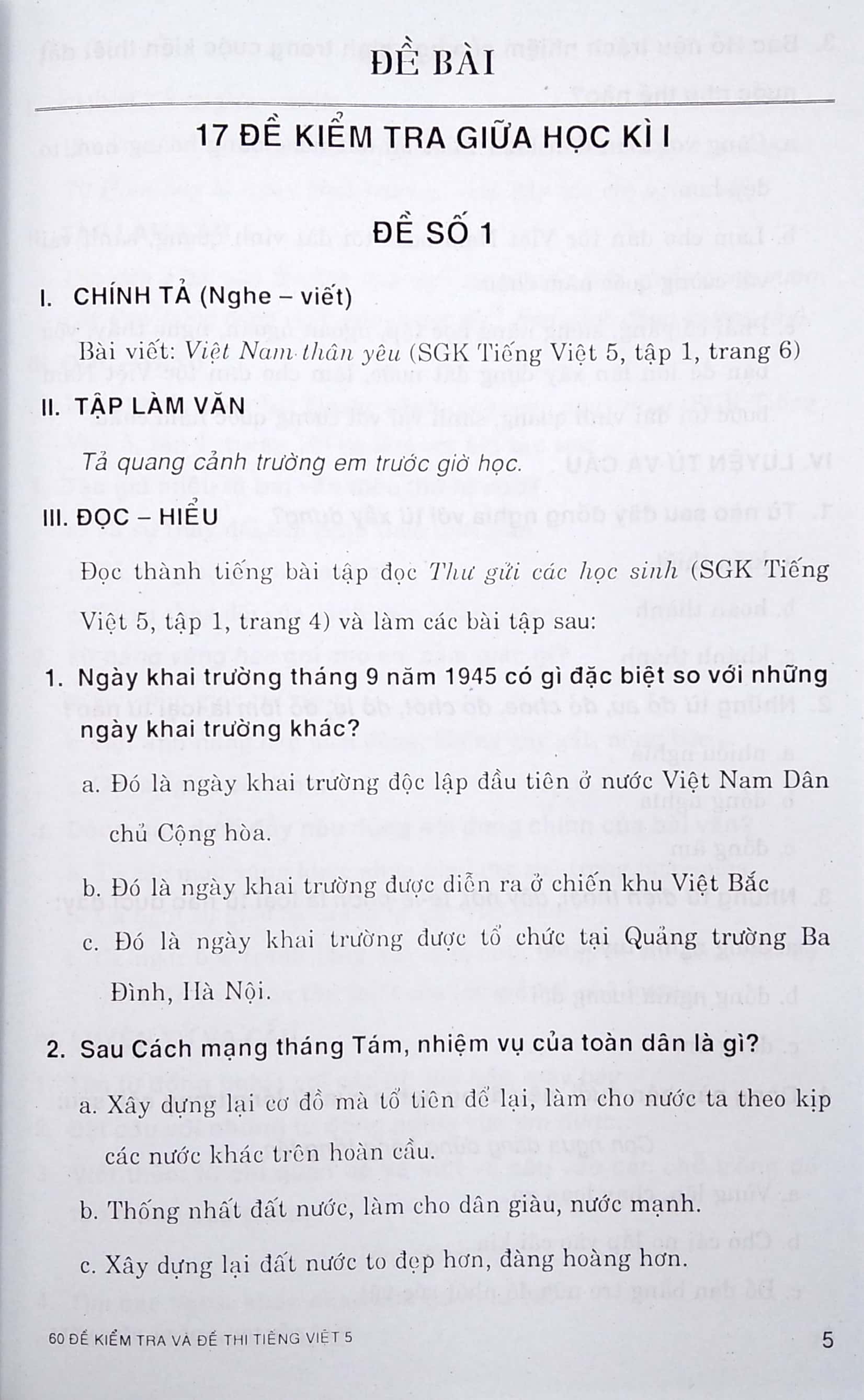 60 đề kiểm tra và đề thi tiếng việt 5 - Ảnh 5