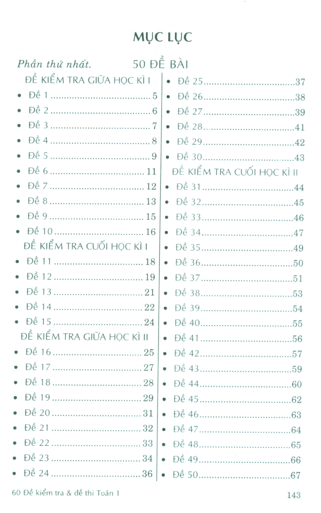 60 đề kiểm tra và đề thi toán 1 - Ảnh 4