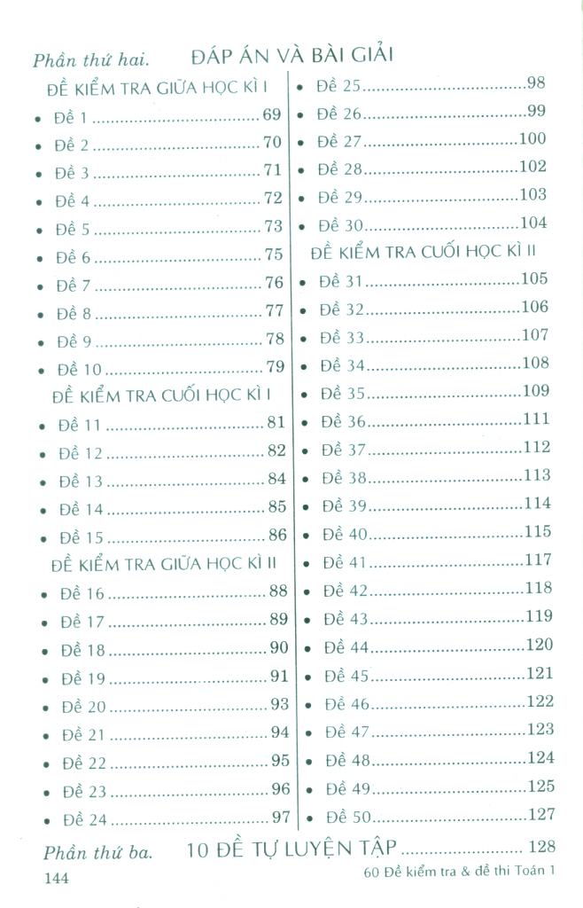 60 đề kiểm tra và đề thi toán 1 - Ảnh 5