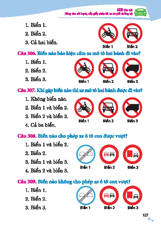 600 Câu Hỏi Dùng Cho Sát Hạch, Cấp Giấy Phép Lái Xe Cơ Giới Đường Bộ - Ảnh 8