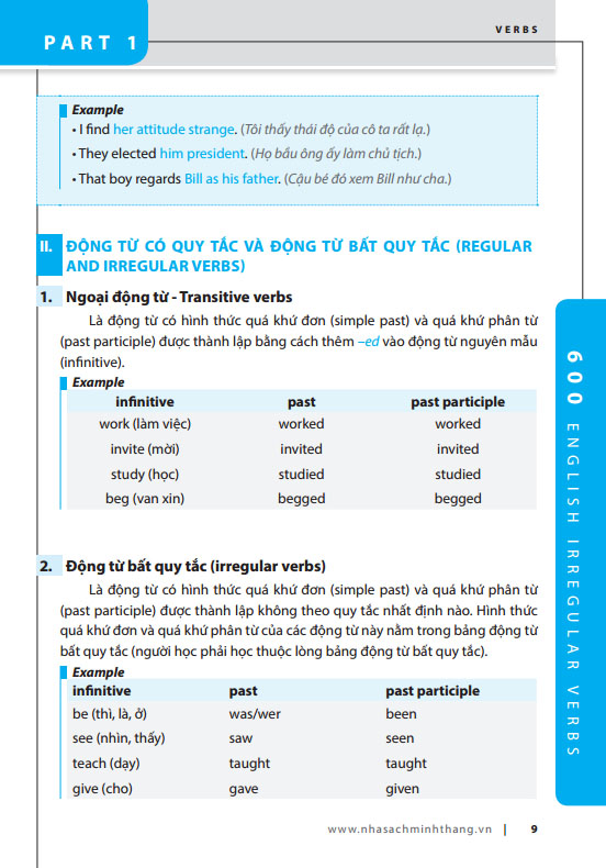 600 động từ bất quy tắc và cách dùng các thì trong tiếng anh (tái bản 2022) - Ảnh 6