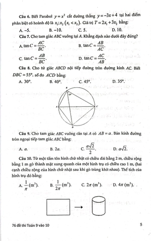 76 đề thi toán 9 vào lớp 10 (đại trà, không chuyên) - Ảnh 5