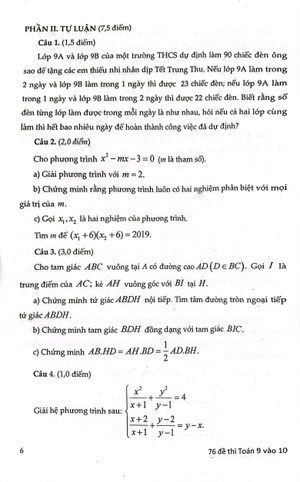 76 đề thi toán 9 vào lớp 10 (đại trà, không chuyên) - Ảnh 6