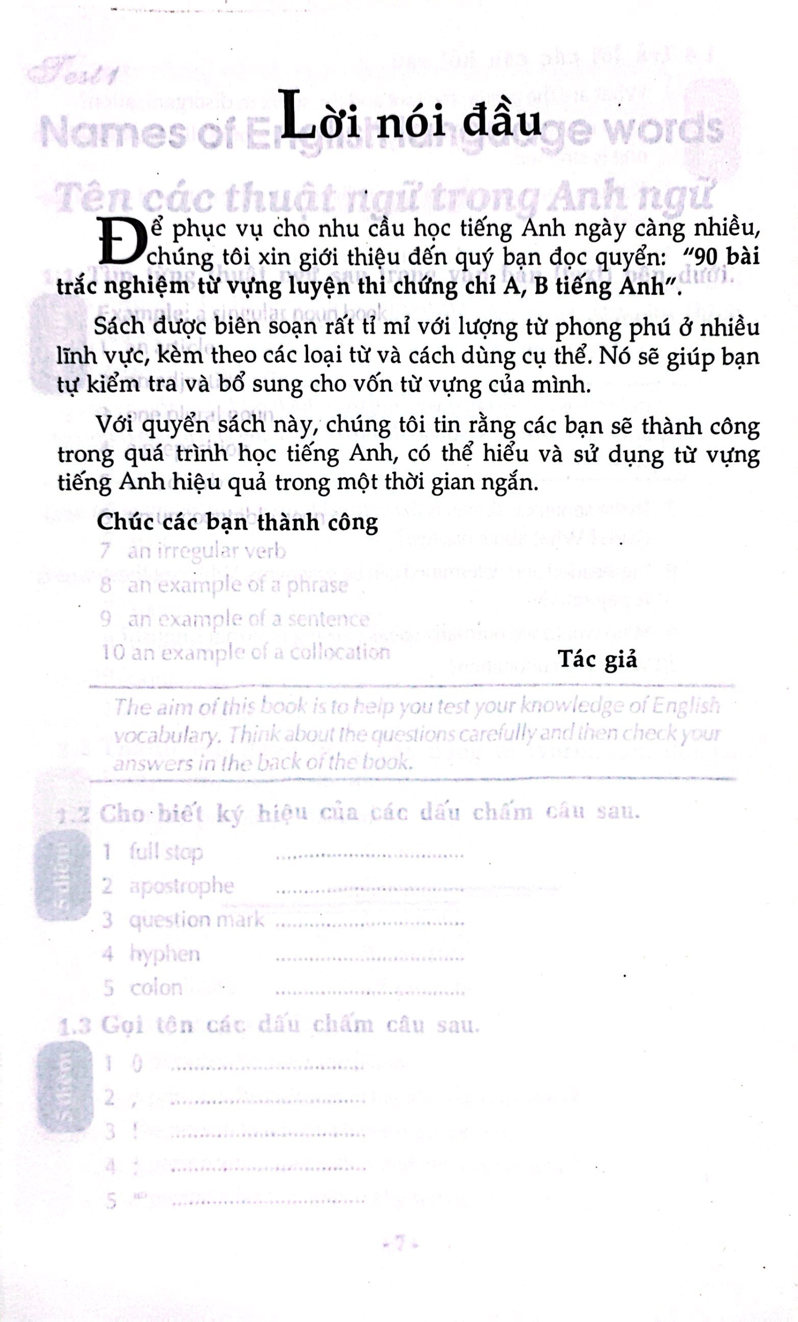 90 bài kiểm tra trắc nghiệm từ vựng luyện thi chứng chỉ a, b tiếng anh - Ảnh 3