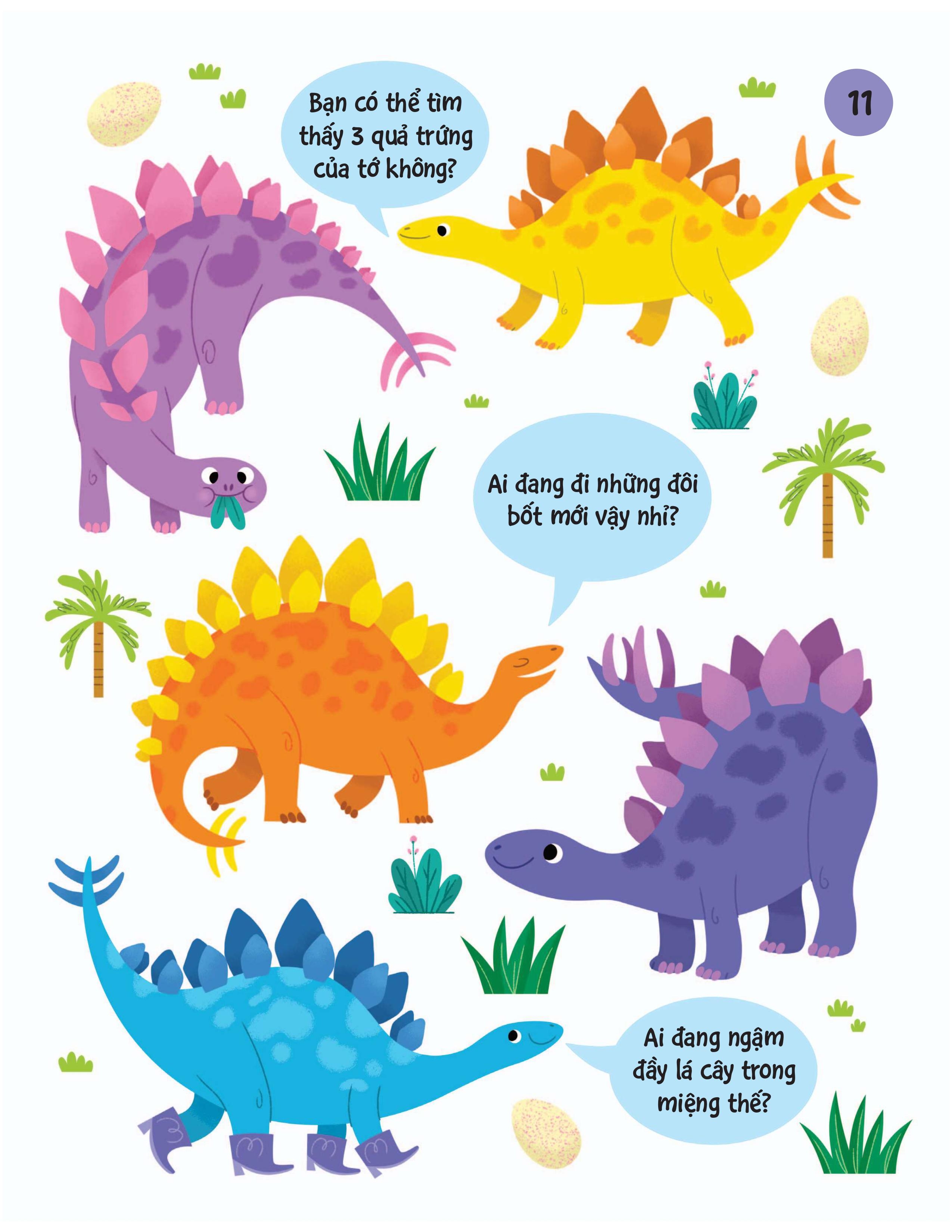 90++ trò chơi phát triển chỉ số iq cho bé - các loài khủng long - Ảnh 10