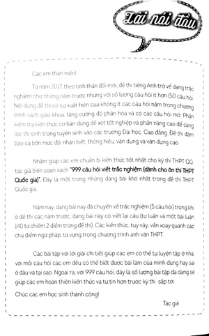 999 câu hỏi viết trắc nghiệm tiếng anh (dành cho ôn thi thpt quốc gia) - Ảnh 3
